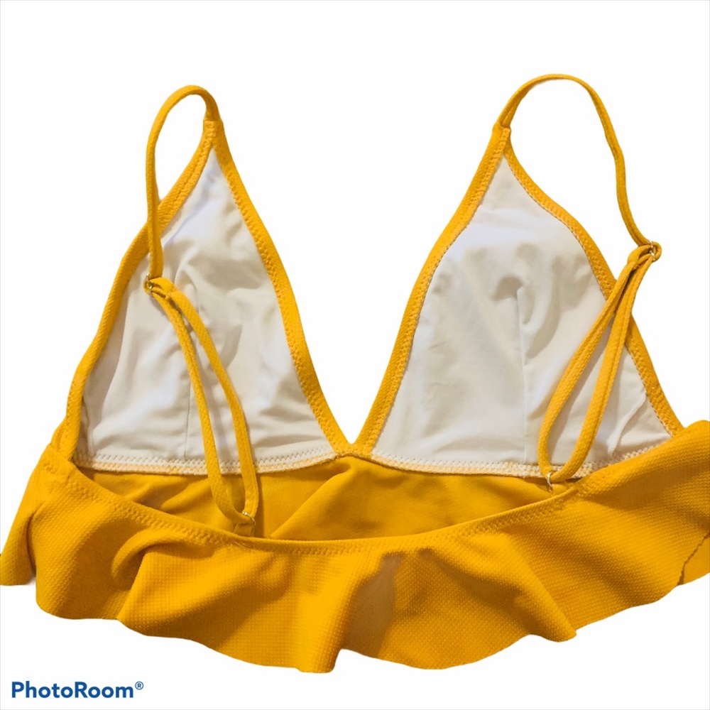 Cupshe Yellow Ruffle Triangle Bikini Top - Picture 3 of 4